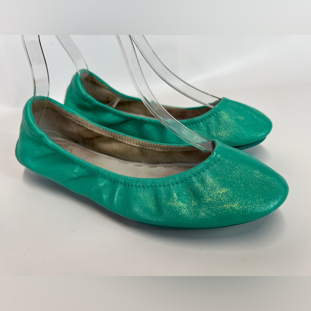 Custom Sparkle Mint Tieks Size 5 (Youth Size 3)  w tote and storage bag included